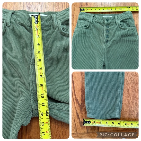 Reformation Cynthia Button Fly Corduroy Pants Jeans in Moss Green size 27 - Picture 16 of 16